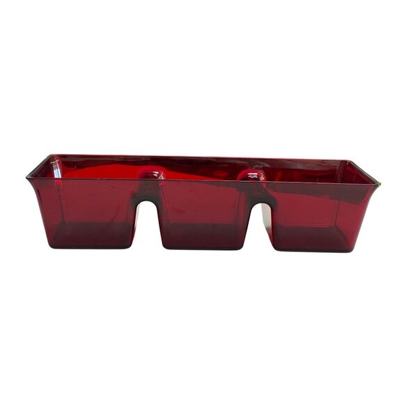 Ruby Red Acrylic Divided Tray Long 3 Section - Picture 3 of 8